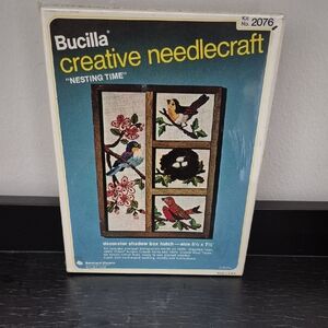 Bucilla Needlecraft Kit with Birds and Floral Design NEW OLD STOCK CREWEL KIT